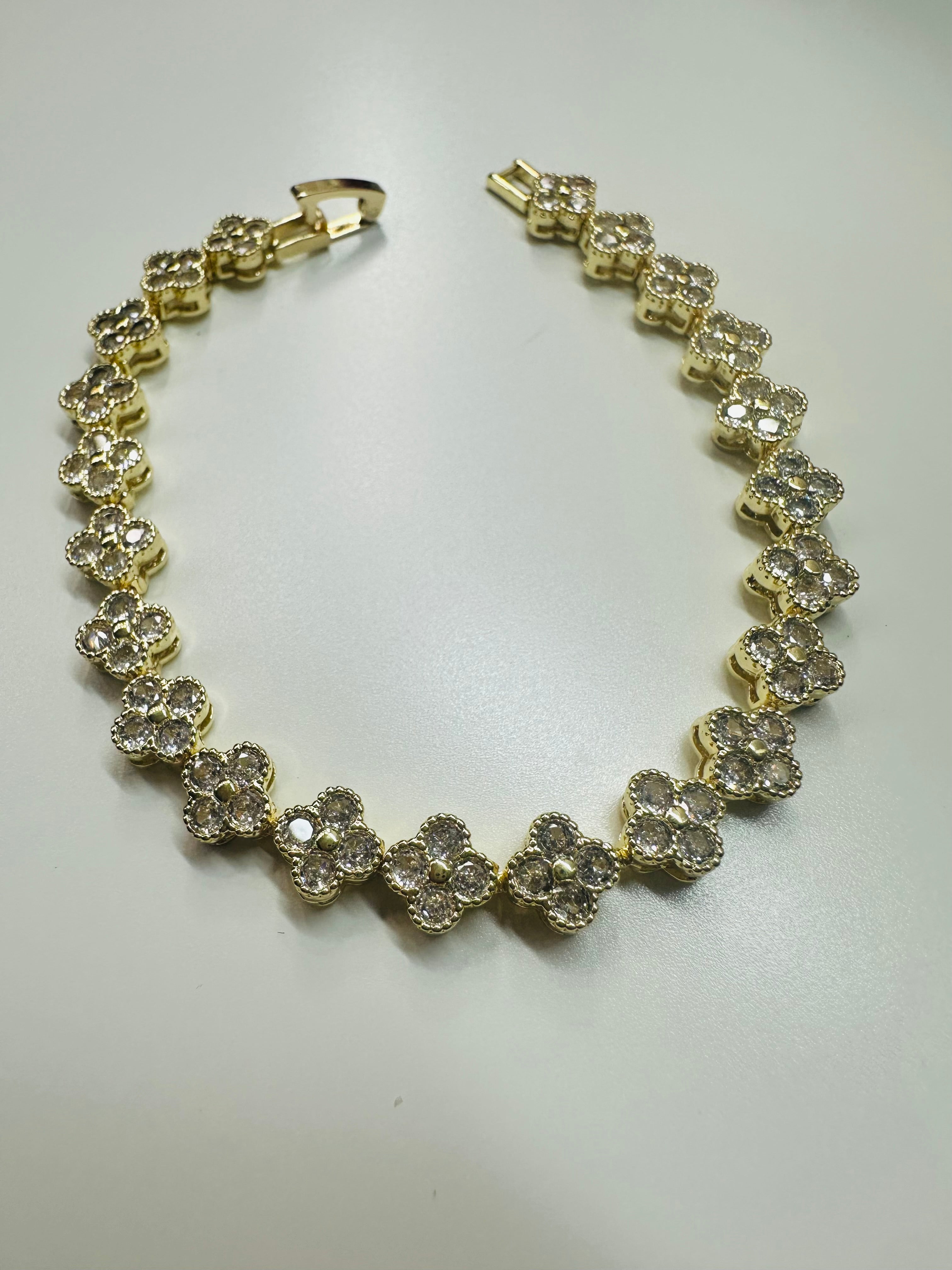 Flower zirconia crystal bracelets