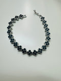 Flower zirconia crystal bracelets - silver hardware